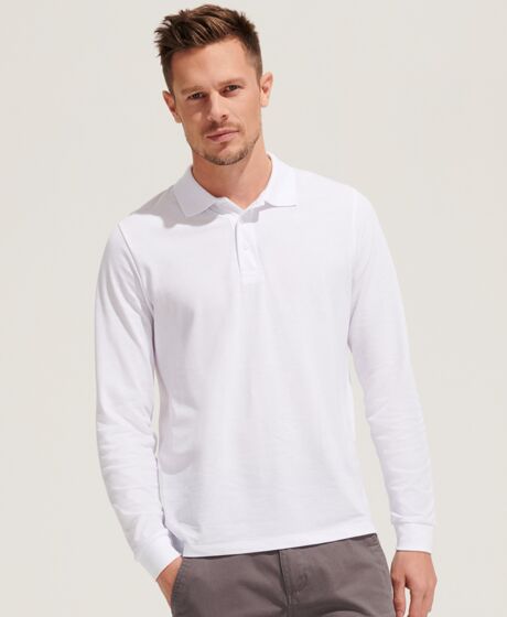 SOL'S Unisex Prime Long Sleeve Piqué Polo Shirt Thumbnail