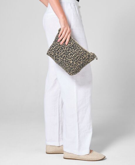 Leopard print canvas accessory bag Thumbnail