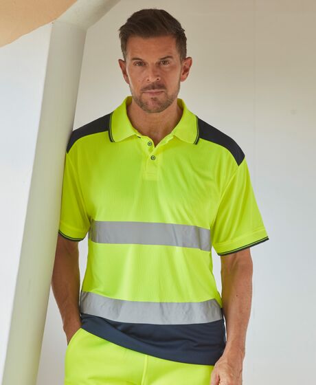 Yoko Two Tone Short Sleeve Polo Shirt Thumbnail